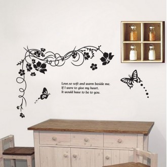 Gorgeous vine with Butterfliers Wall Decal